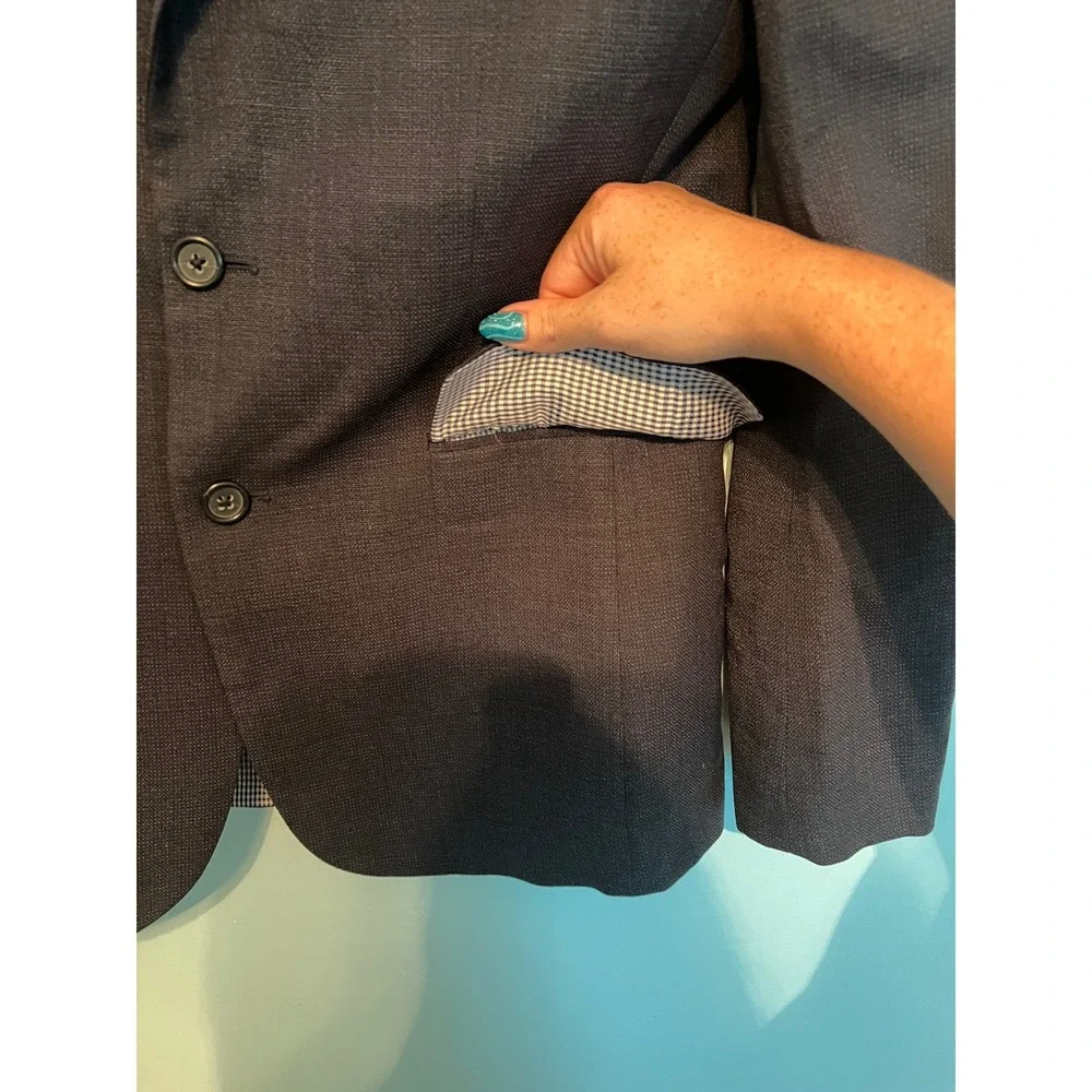 Dark Academia Prep Banana Republic Modern Slim Fit Blazer Mens 36R Navy Blue